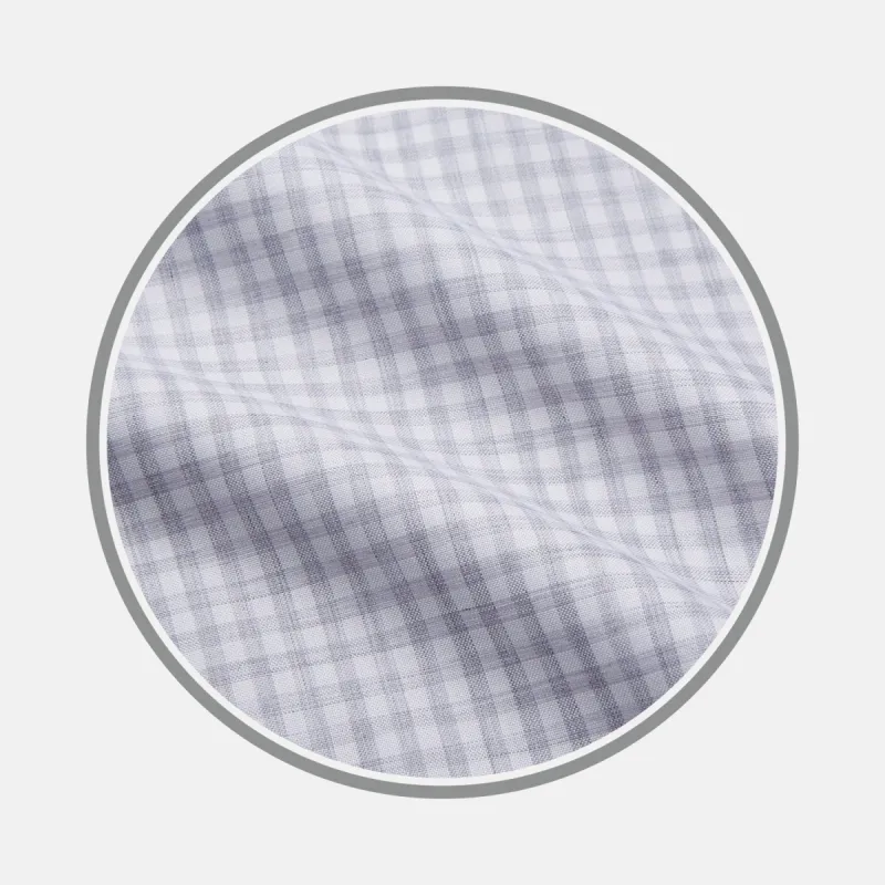 Grey Check Cotton Fabric sold by Turnbull & Asser