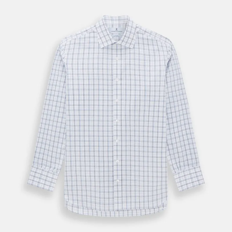Purple and Blue Multi Check Mayfair Shirt sold by Turnbull & Asser