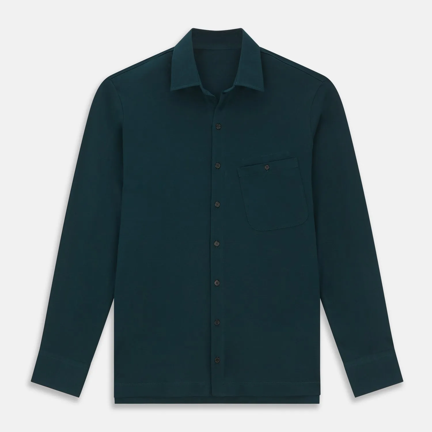 Dark Green Cotton Polo Shirt sold by Turnbull & Asser
