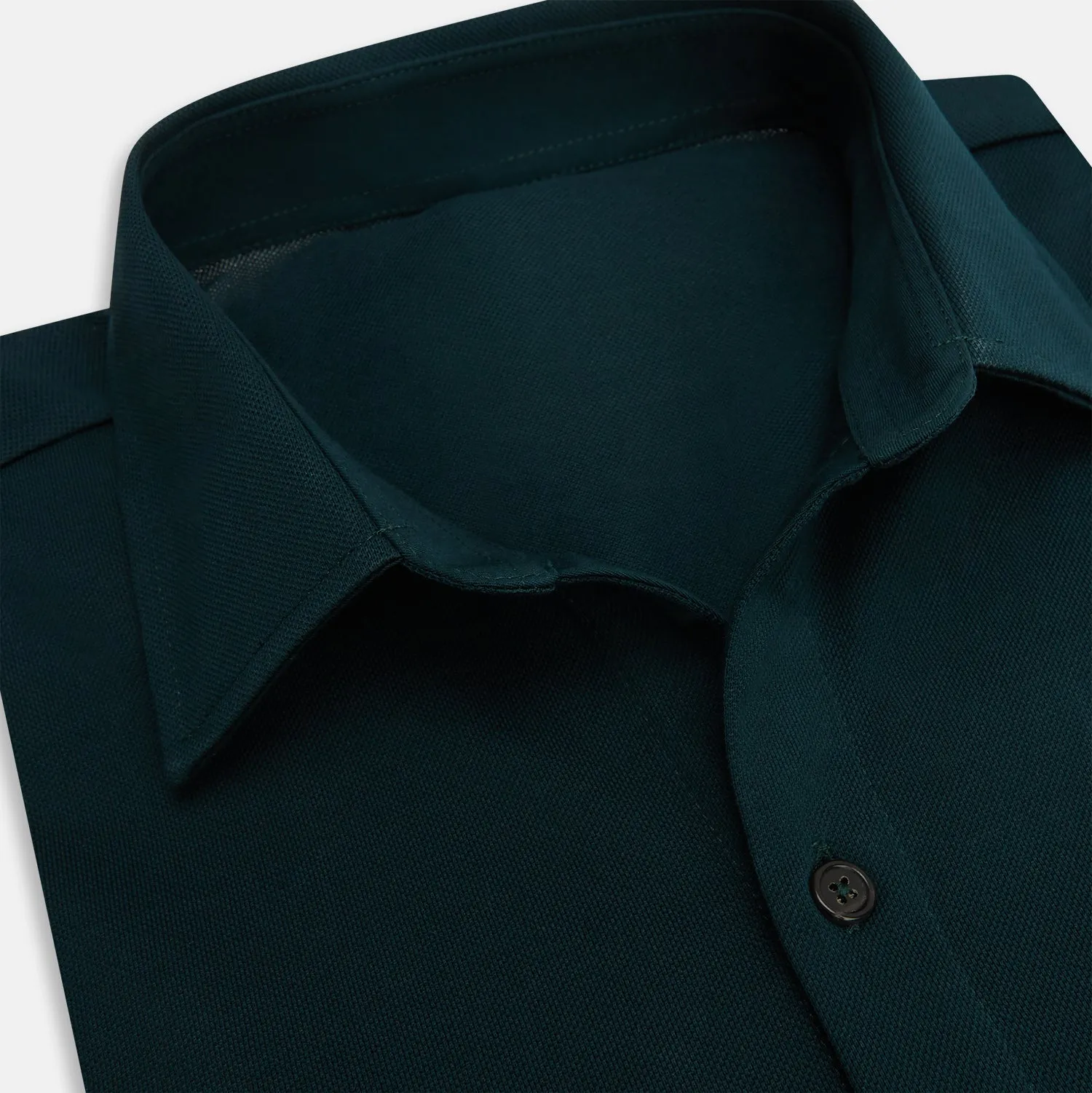 Dark Green Cotton Polo Shirt sold by Turnbull & Asser product image thumbnail 2