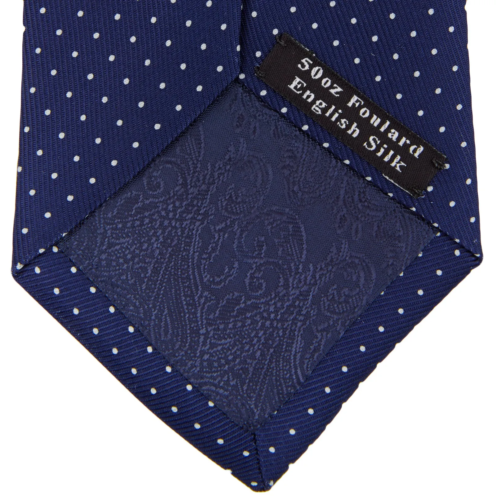 Blue and White Small Spot Printed Silk Tie sold by Turnbull & Asser product image thumbnail 4