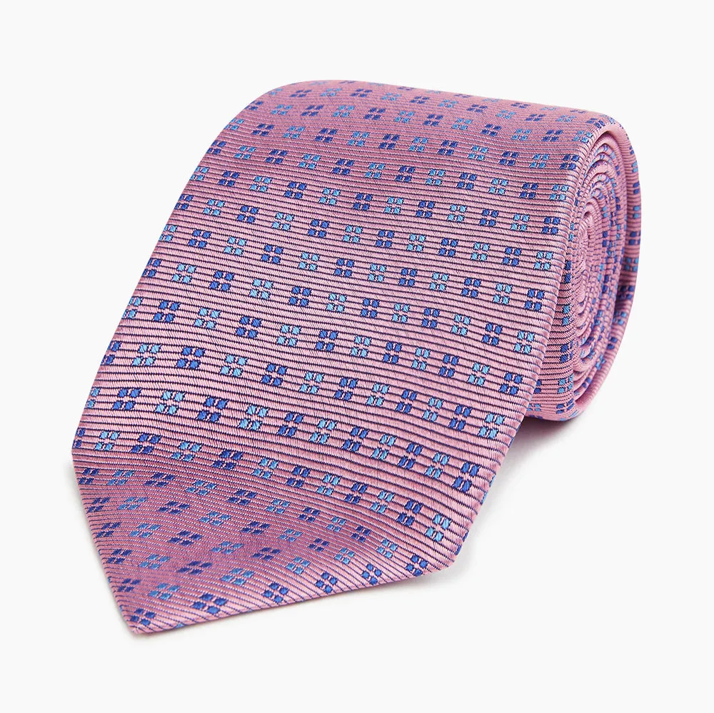 Blue and Pink Multi Dot Silk Tie sold by Turnbull & Asser product image thumbnail 5