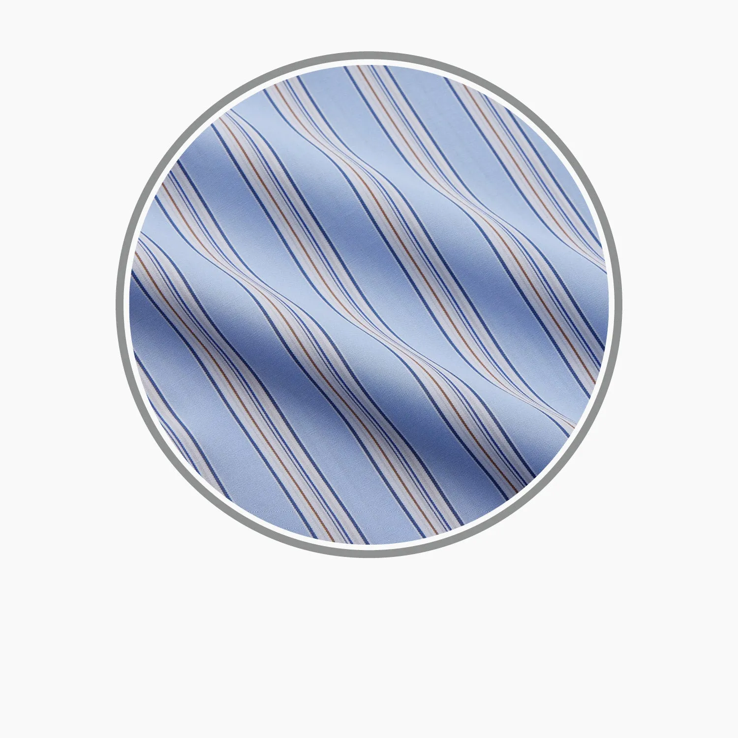 Pale Blue Multi-stripe Cotton Fabric sold by Turnbull & Asser product image thumbnail 3