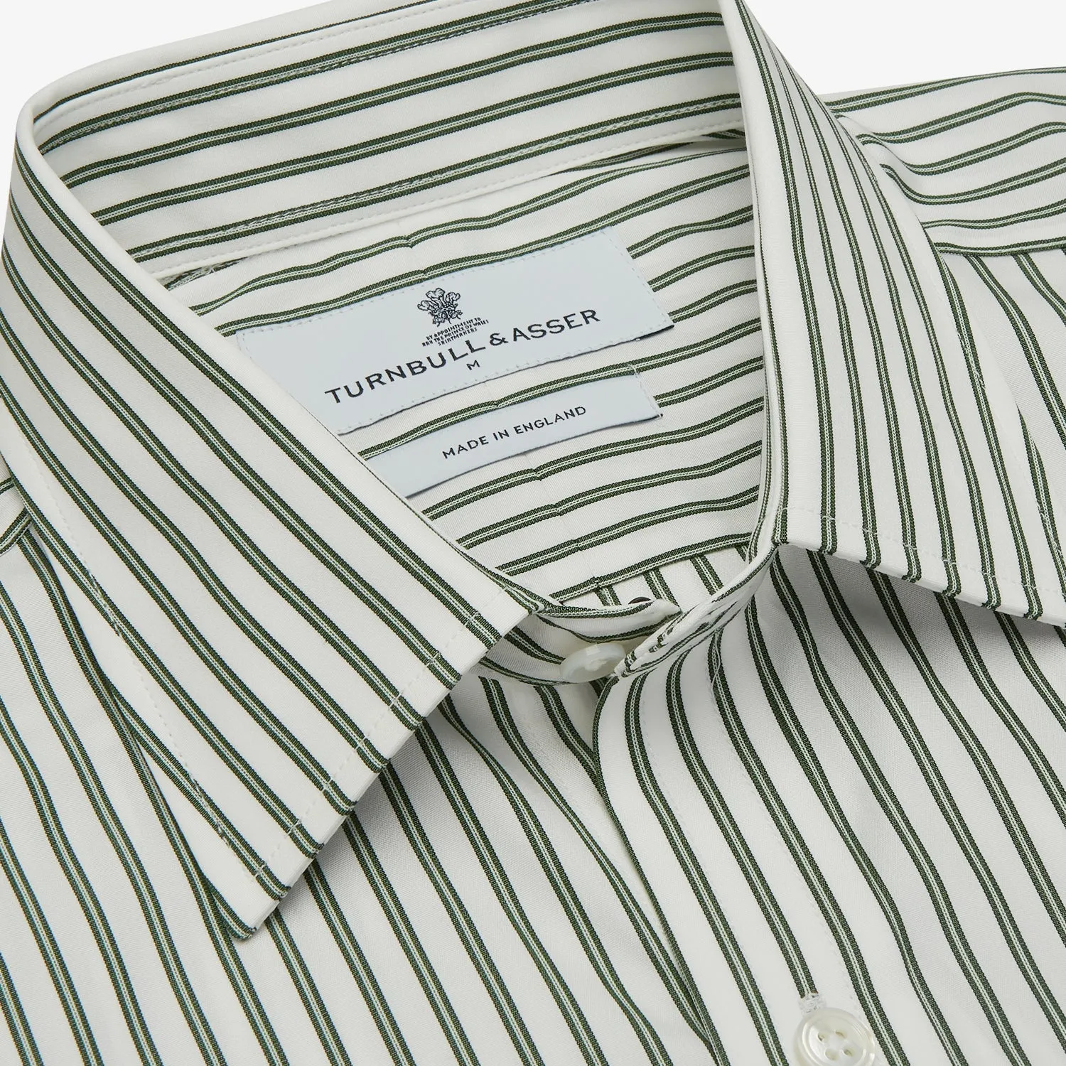 Green Stripe Weekend Fit Shirt with Derby Collar and 1-Button Cuffs sold by Turnbull & Asser product image thumbnail 4