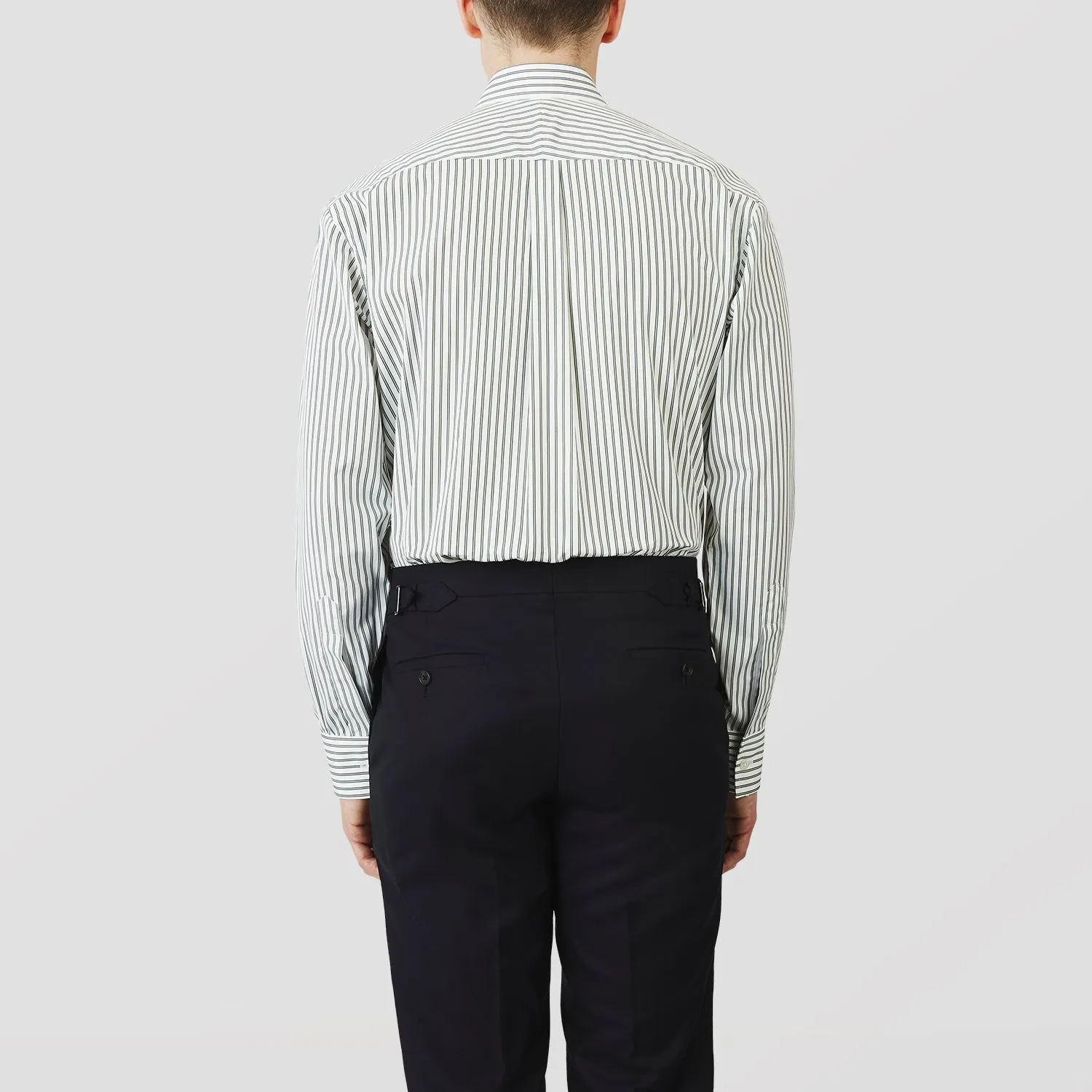 Green Stripe Weekend Fit Shirt with Derby Collar and 1-Button Cuffs sold by Turnbull & Asser product image thumbnail 3