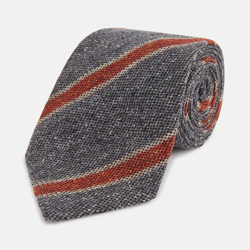 Red Block Stripe Silk Tie sold by Turnbull & Asser