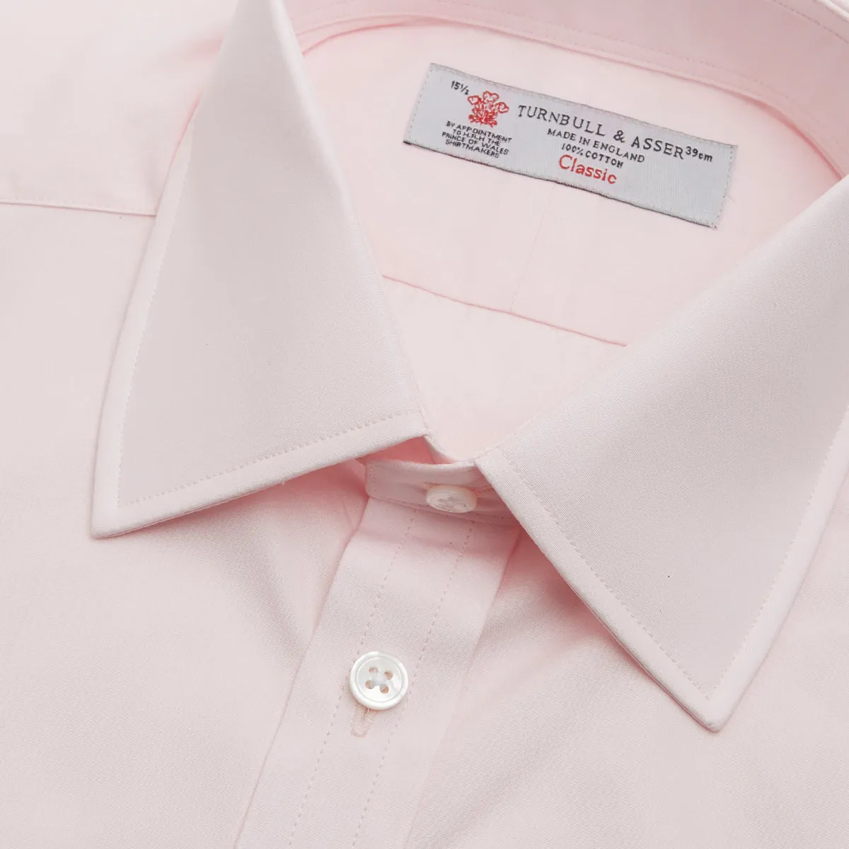Pink Cotton Shirt with T&A Collar and 3-Button Cuffs sold by Turnbull & Asser product image thumbnail 2