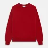 Deep Red Crew Neck Cashmere Jumper sold by Turnbull & Asser