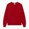 Deep Red Crew Neck Cashmere Jumper sold by Turnbull & Asser