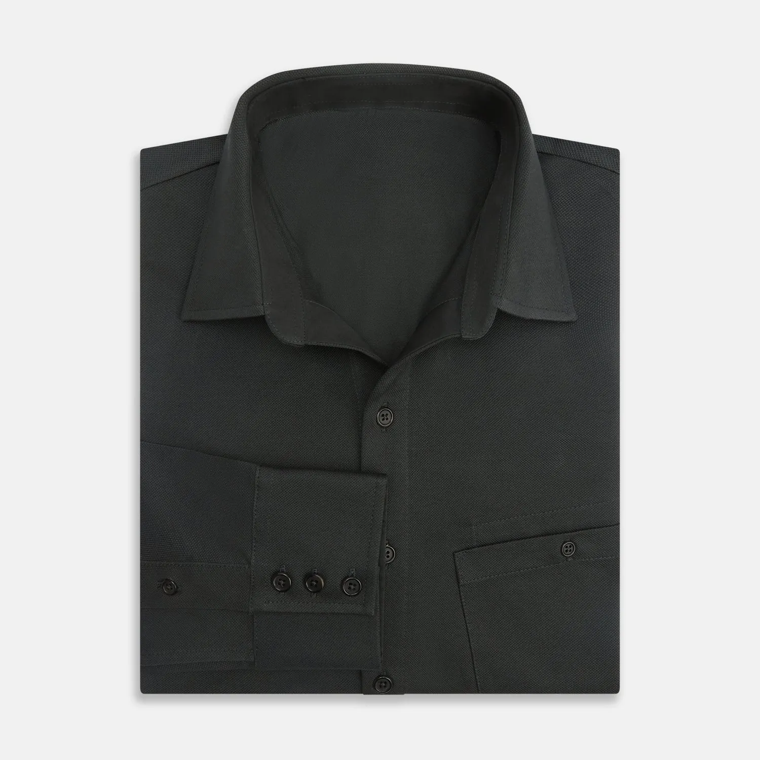 Moss Green Cotton Polo Shirt sold by Turnbull & Asser product image thumbnail 5