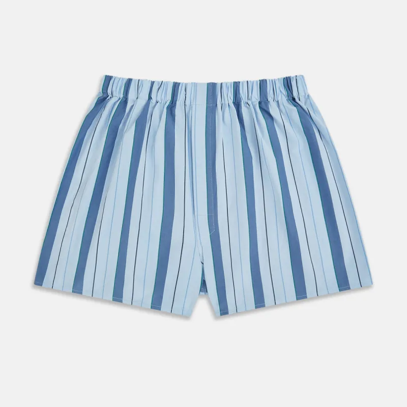 Blue Blazer Stripe Godfrey Boxer Shorts sold by Turnbull & Asser