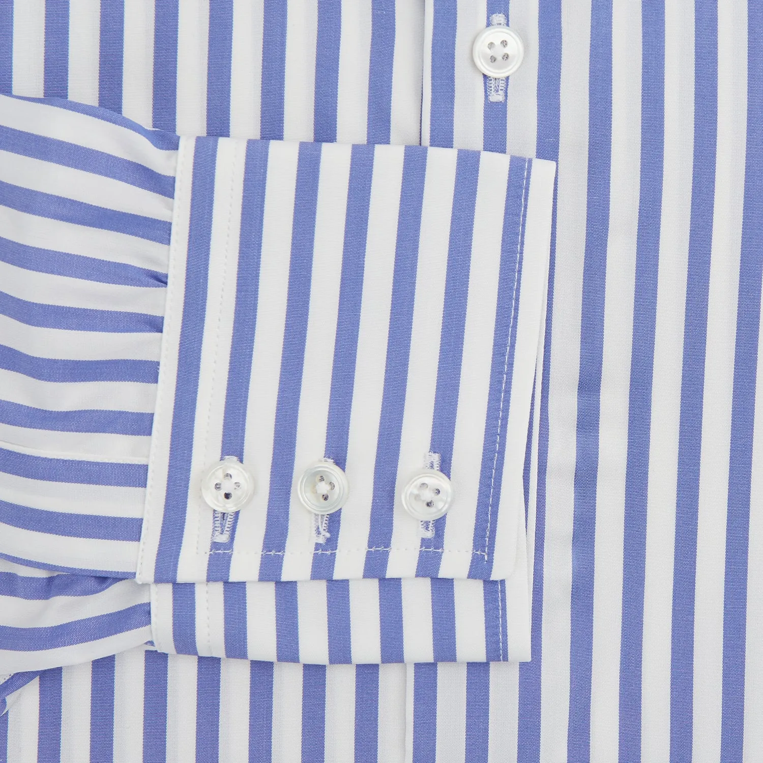 Tailored Fit Blue and White Candy Stripe Shirt with Kent Collar and 3-Button Cuffs sold by Turnbull & Asser product image thumbnail 3