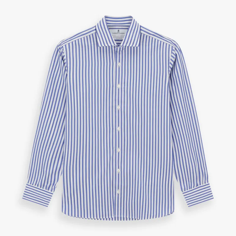 Tailored Fit Blue and White Candy Stripe Shirt with Kent Collar and 3-Button Cuffs sold by Turnbull & Asser