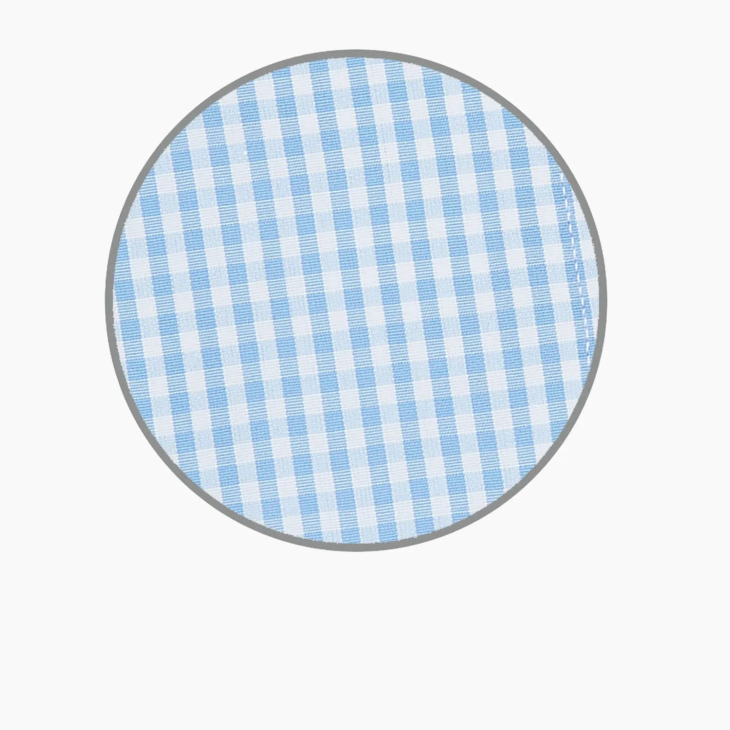 Light Blue Gingham Check Cotton Fabric sold by Turnbull & Asser product image thumbnail 3