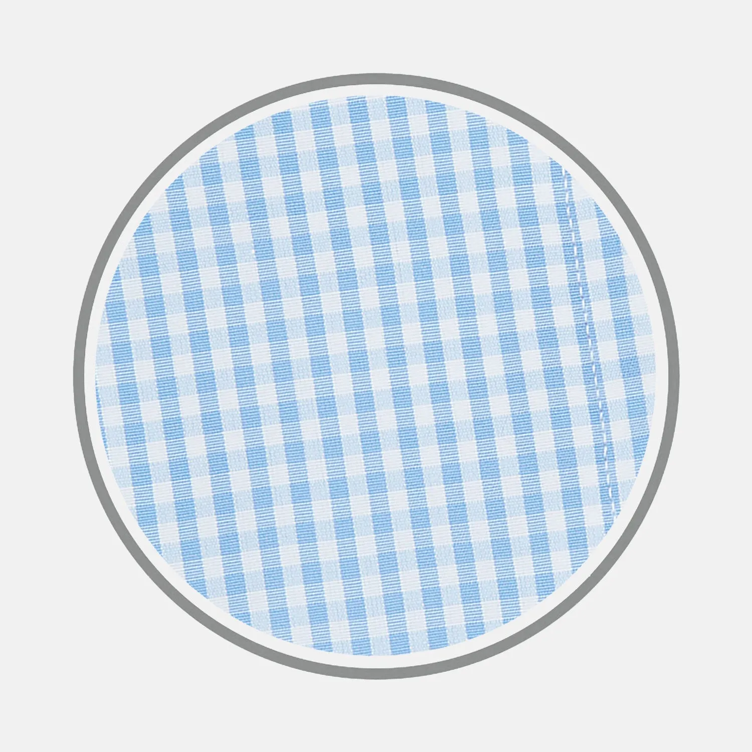 Light Blue Gingham Check Cotton Fabric sold by Turnbull & Asser