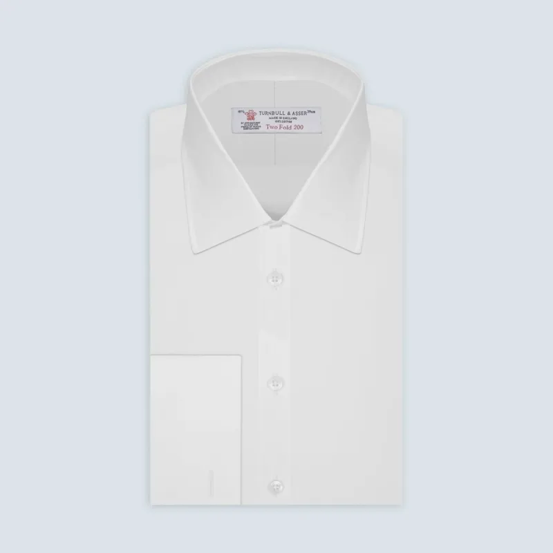 Two-Fold 200 White Cotton Shirt with T&A Collar and Double Cuffs sold by Turnbull & Asser