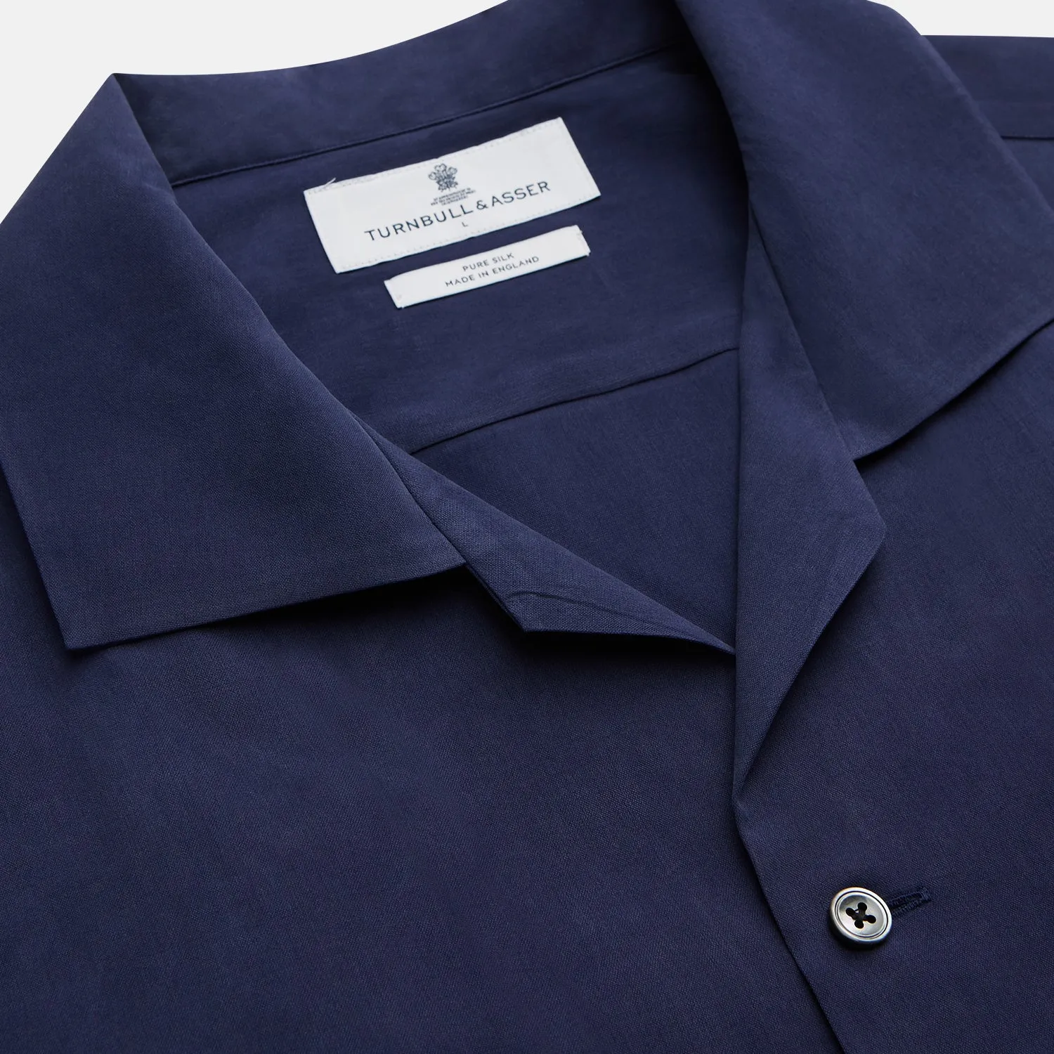 Navy Silk Holiday Fit Phillips Shirt sold by Turnbull & Asser product image thumbnail 4