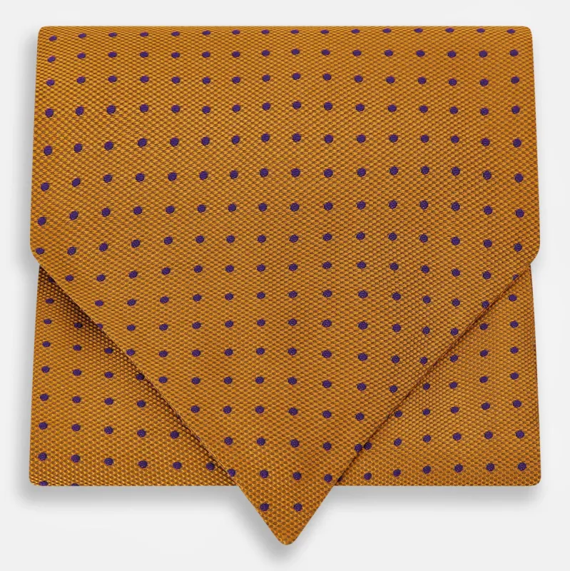Navy and Orange Micro Dot Silk Cravat sold by Turnbull & Asser