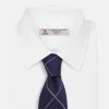 FONDANT PINK and WINDOW PANE NAVY SIlk TIE sold by Turnbull & Asser