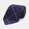 FONDANT PINK and WINDOW PANE NAVY SIlk TIE sold by Turnbull & Asser