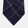 FONDANT PINK and WINDOW PANE NAVY SIlk TIE sold by Turnbull & Asser
