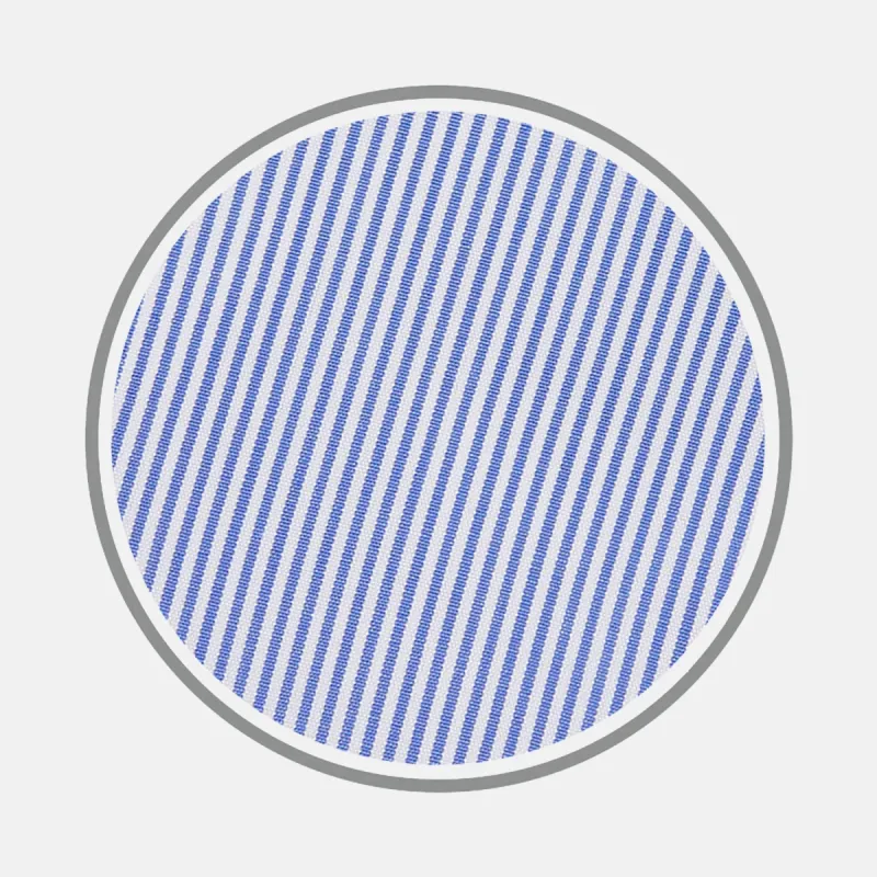 Blue Fine Bengal Stripe Cotton Fabric sold by Turnbull & Asser