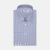 Blue Fine Bengal Stripe Cotton Fabric sold by Turnbull & Asser