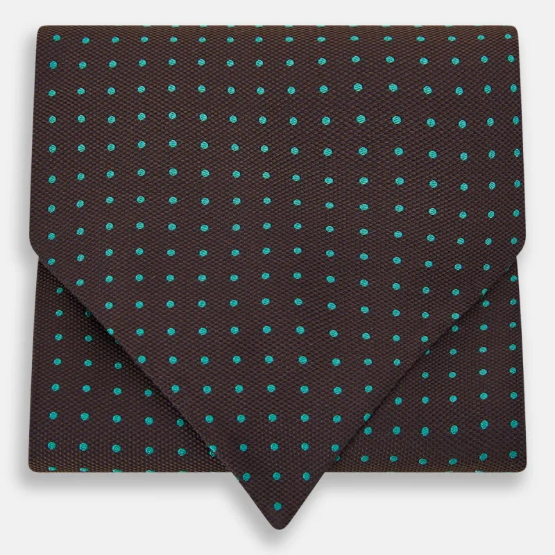 Blue and Dark Brown Micro Dot Silk Cravat sold by Turnbull & Asser