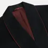 Navy and Red Piped Cashmere Gown sold by Turnbull & Asser