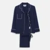 Women's Harriet Navy Silk Pyjama Set sold by Turnbull & Asser