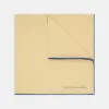 Yellow and Navy Piped Silk Pocket Square sold by Turnbull & Asser