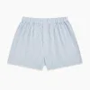 Light Blue Multi Stripe Godfrey Boxer Shorts sold by Turnbull & Asser