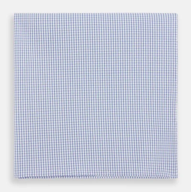 Hand Rolled Blue Graph Check Handkerchief sold by Turnbull & Asser
