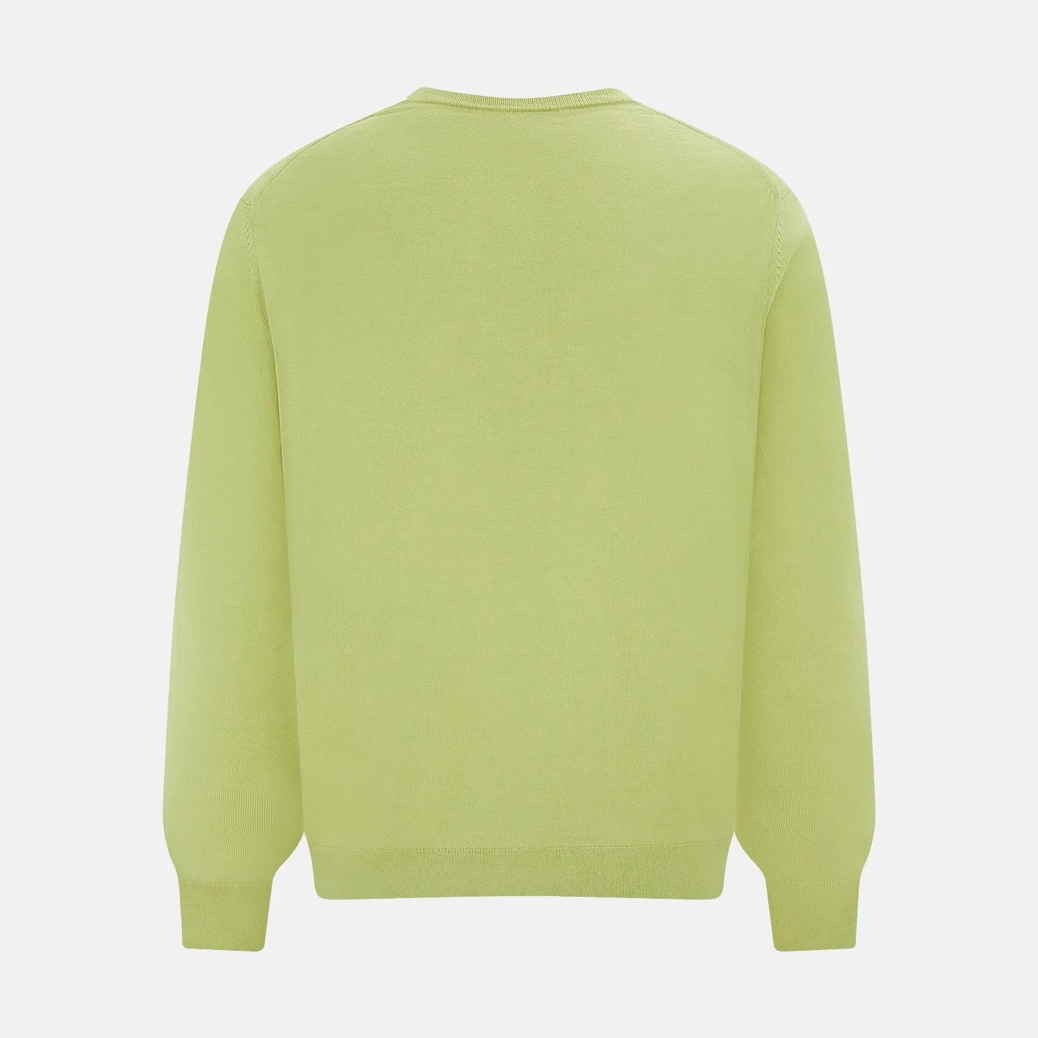 Melon Green Merino V-Neck Jumper sold by Turnbull & Asser product image thumbnail 3