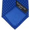 Royal Blue and White Small Spot Printed Silk Tie sold by Turnbull & Asser