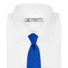 Royal Blue and White Small Spot Printed Silk Tie sold by Turnbull & Asser