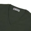 Green V-Neck Cashmere Jumper sold by Turnbull & Asser