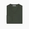 Green V-Neck Cashmere Jumper sold by Turnbull & Asser