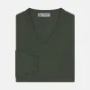 Green V-Neck Cashmere Jumper sold by Turnbull & Asser
