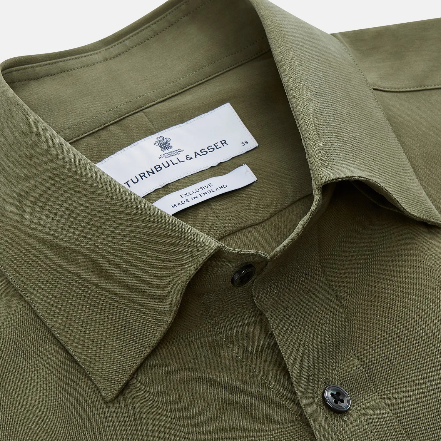 Green Silk Regular Fit Flaxton Shirt sold by Turnbull & Asser product image thumbnail 2