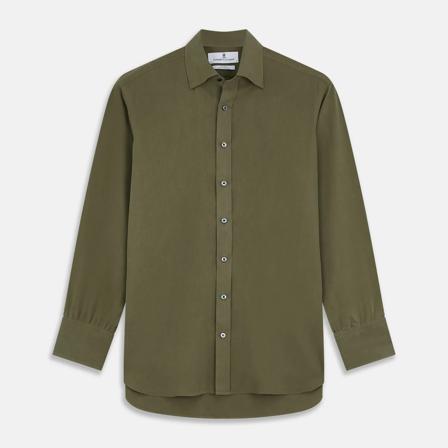 Green Silk Regular Fit Flaxton Shirt sold by Turnbull & Asser