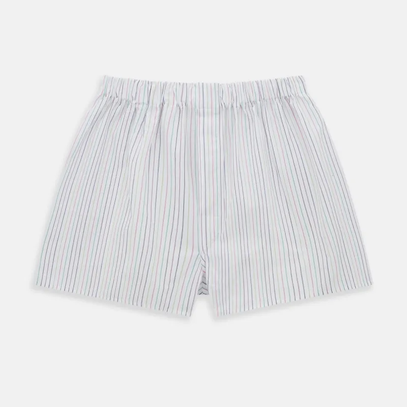 Rainbow Stripe Godfrey Boxer Shorts sold by Turnbull & Asser