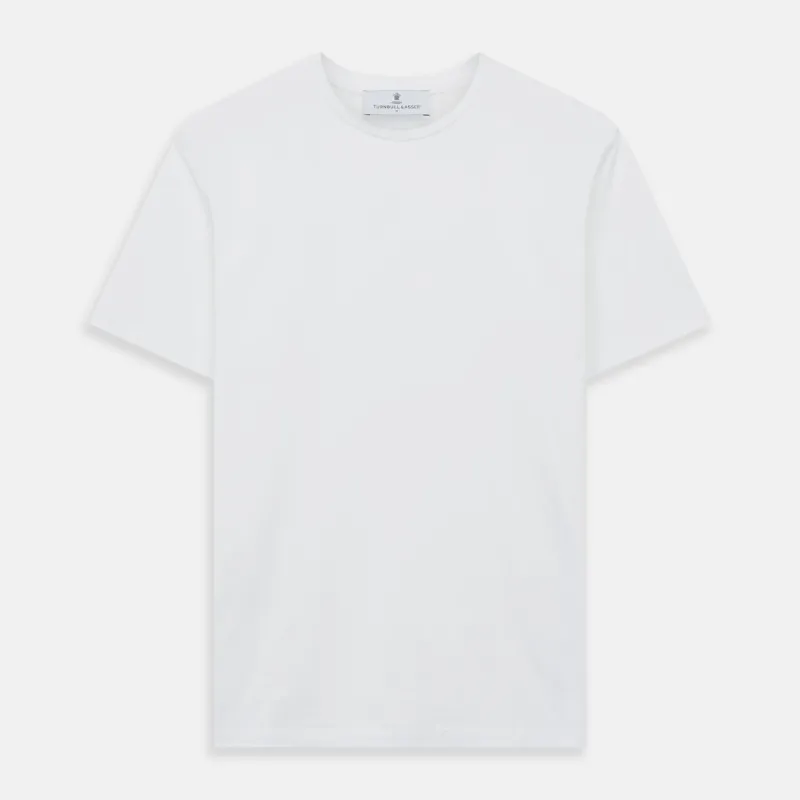 White Davey Cotton T-Shirt sold by Turnbull & Asser