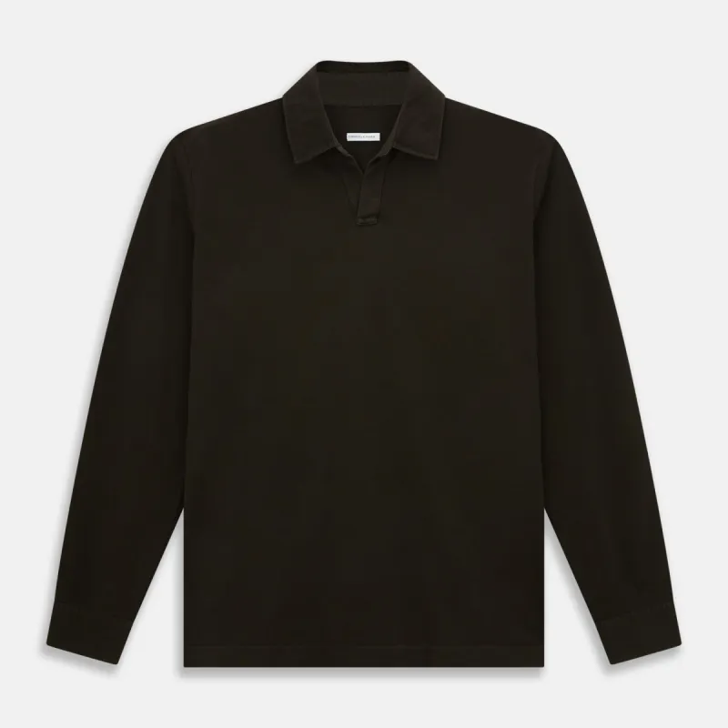 Brown Rugby Polo Shirt sold by Turnbull & Asser