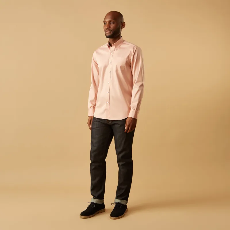 Pink Piece Dyed Weekend Fit Suffolk Shirt sold by Turnbull & Asser