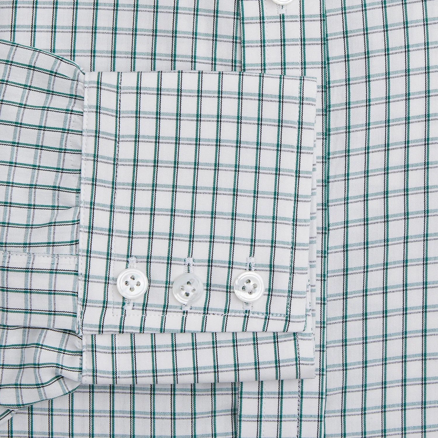 Dark Green Tattersall Check Mayfair Shirt sold by Turnbull & Asser product image thumbnail 3