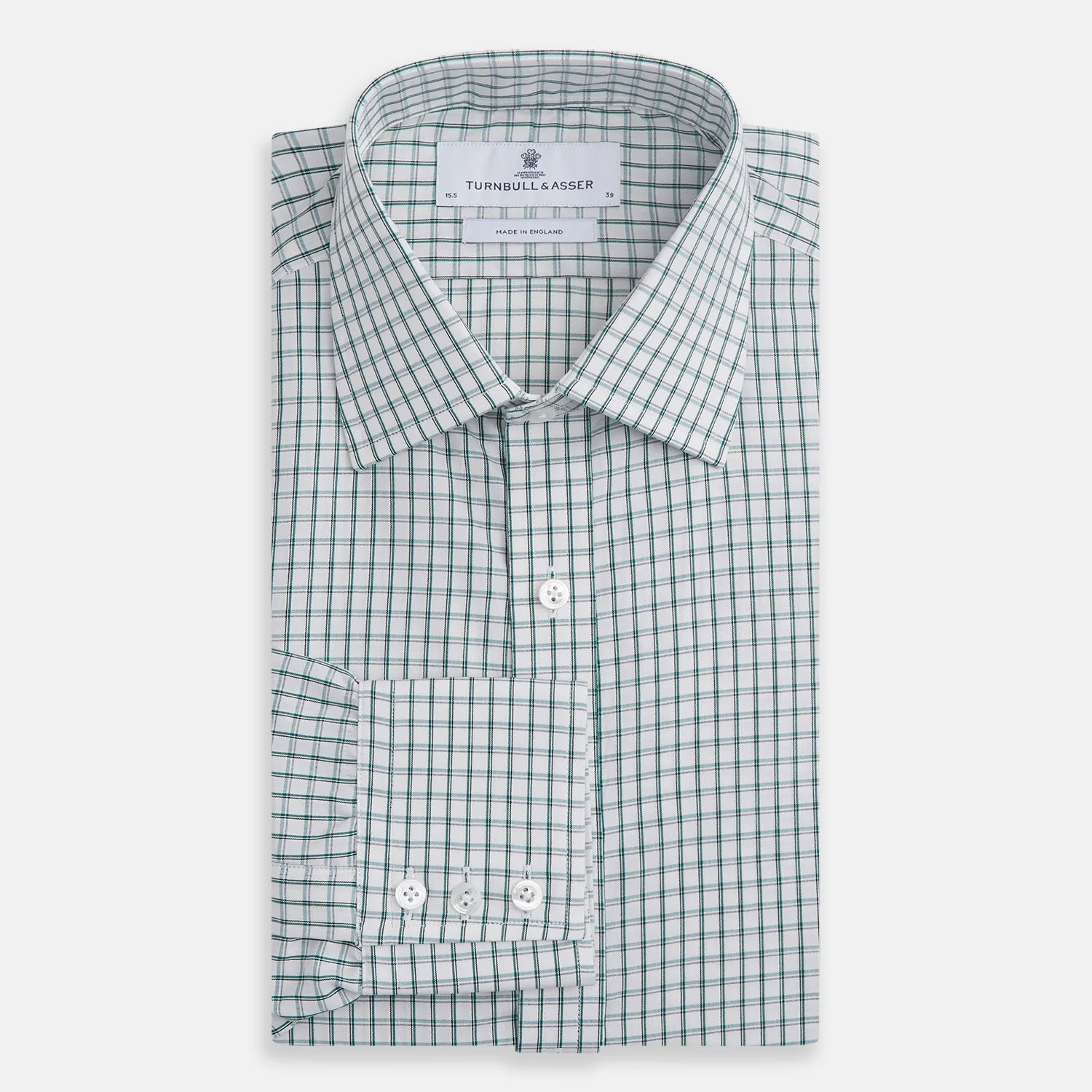 Dark Green Tattersall Check Mayfair Shirt sold by Turnbull & Asser product image thumbnail 4