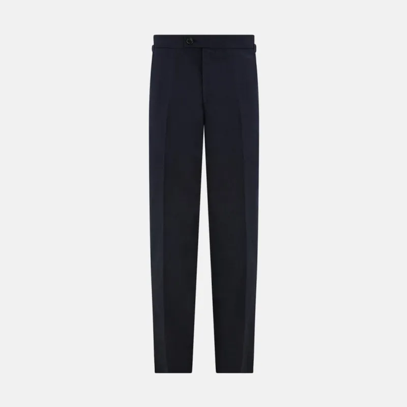 Navy Linen Henry Trousers sold by Turnbull & Asser