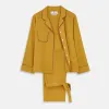 Women's Gold Silk Harriet Pyjamas Set sold by Turnbull & Asser