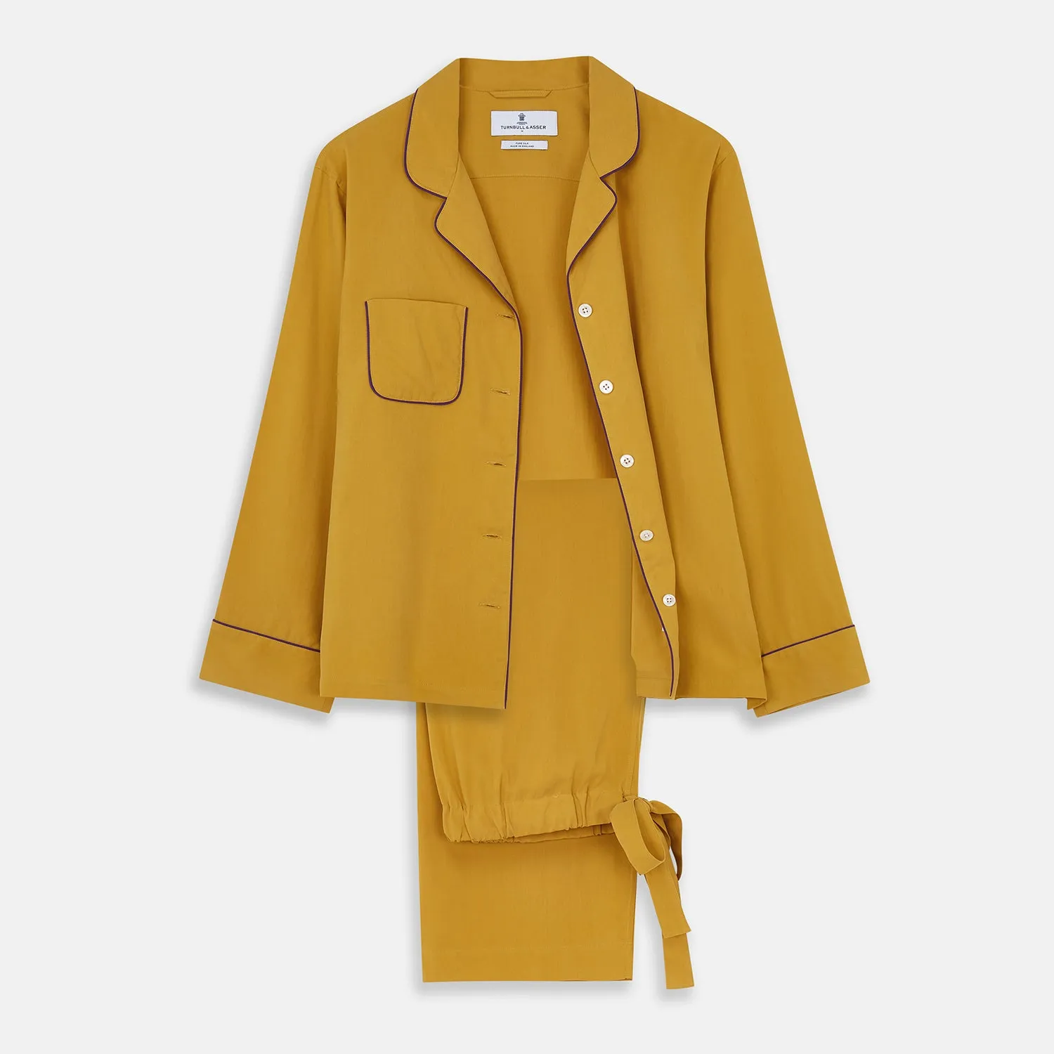 Women's Gold Silk Harriet Pyjamas Set sold by Turnbull & Asser product image thumbnail 2